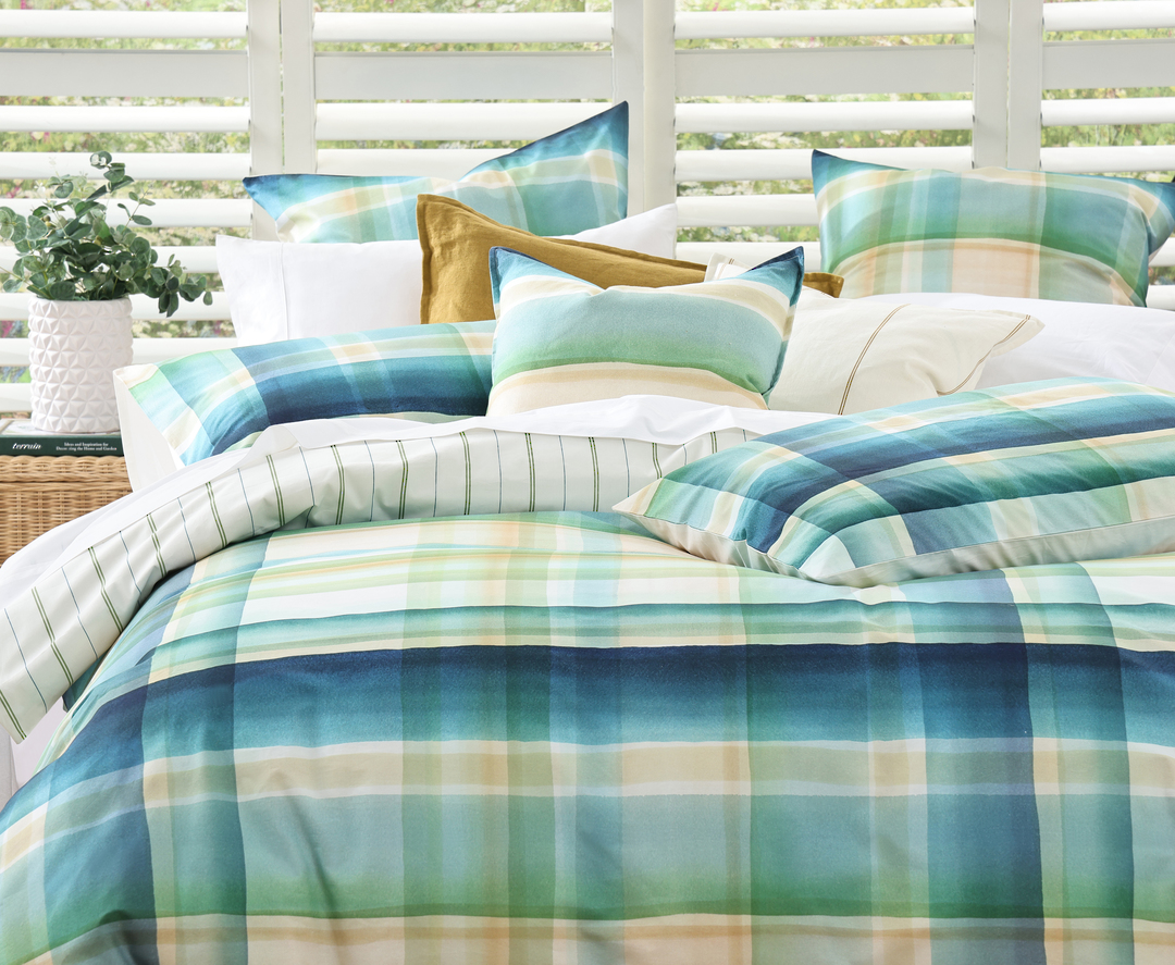 MM Linen Freddie Reversible Duvet Cover Set | Cotton Percale image 2
